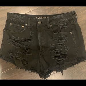 American Eagle Black Vintage HiRise Festival Short